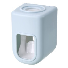 Automatic Toothpaste Dispenser Wall Mount, NoPunch Waterproof Hands Holder for Bathroom, Blue
