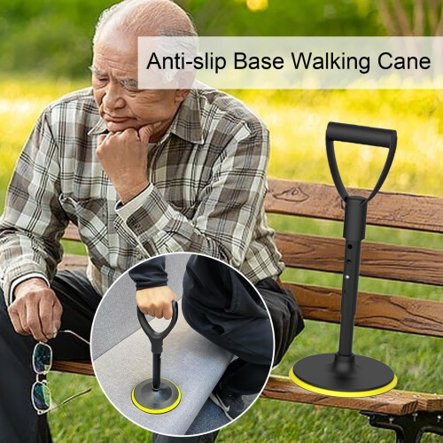 Adjustable Mobility Aid Device with AntiSlip 7 Inch Base, 600 Lbs Support Handle for Seniors Standing Assist 1