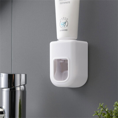 Automatic Toothpaste Dispenser Wall Mount, NoPunch Waterproof Hands Holder for Bathroom, Blue 2
