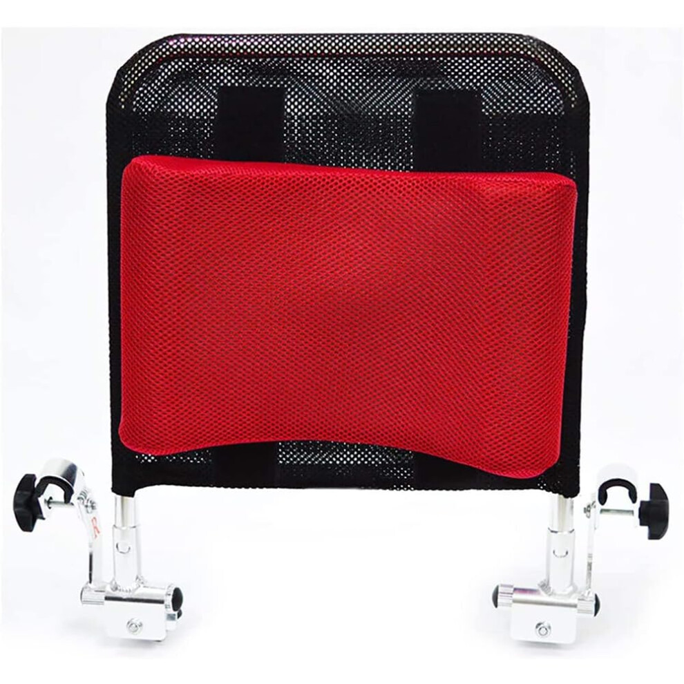Red Wheelchair Headrest Adjustable U Shaped Neck Support Pillow With Breathable Mesh Cover