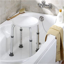 Adjustable Shower Chair for Elderly with NonSlip Rubber Tips and Lightweight Aluminum Bath Seat