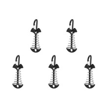 Deck Anchors 20Pcs Spring Fishbone Tent Stakes for Wooden Decks Secure Wind‑Resistant Hold Black