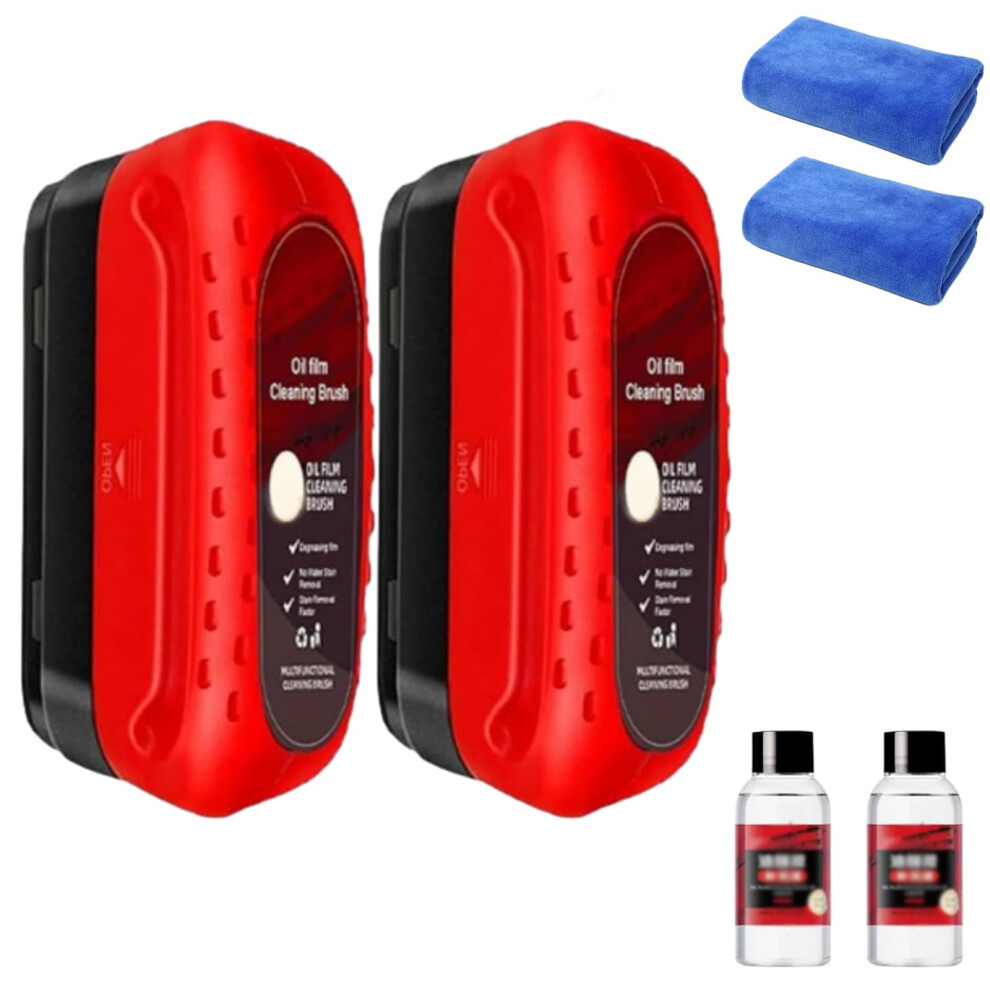 Glass Cleaner And Windshield Cleaning Tool, Hydrophobic Coating Finish, Oil Film Remover Brush Set With Towels 9351714451031