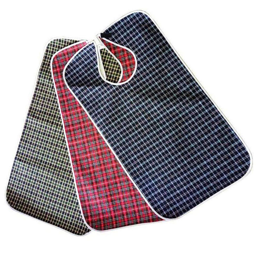3Pcs Waterproof Adult Bibs for Eating with Crumb Catcher, Reusable Washable Clothing Protector for Elderly