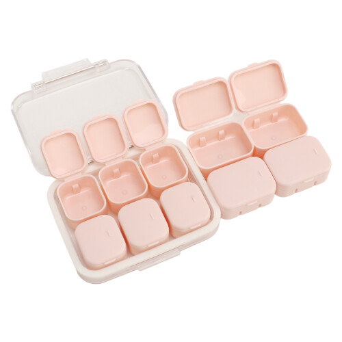 10PCS Daily Medicine Case Pink 9.8x8.9cm PP 1