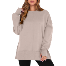 Damen-Kapuzenpullover in Übergröße, langärmeliger-Khaki XXL