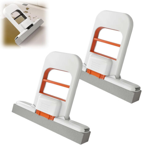 2PCS Mini Sponge Mop with OneHanded Squeeze, Foldable Compact Design for Desk and Countertops