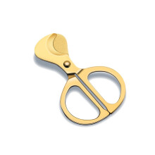 Gold Stainless Steel Dual Blade Guillotine Cigar Cutter with Ergonomic Grip for All Cigar Sizes
