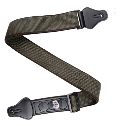 Comfortable Cotton Guitar Shoulder Strap 2 Inch Width-Green