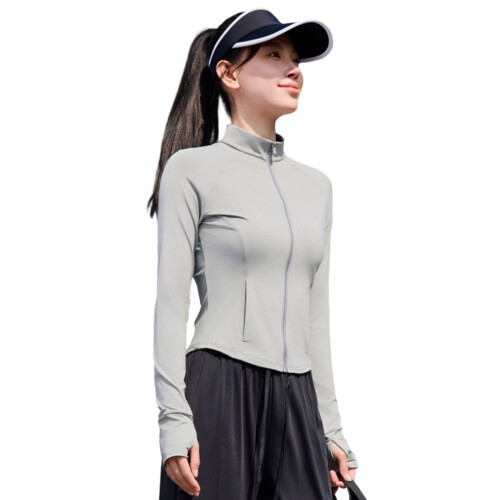 Sun Protective Outerwear Tear Resistant-Stand collar gray S