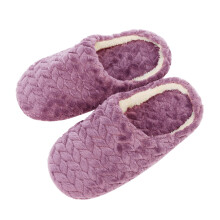 Women's House Slippers Purple Fleece Lined Warm Cozy Memory Foam Indoor Slippers Size 6