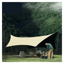 Camping Tarp with Poles Waterproof Sun Shelter UV50 Protection for 812 Person Outdoor Camping