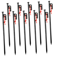 10pcs Heavy Duty Metal Tent Stakes 30cm Long Windproof Ground Anchors for Camping and Canopy Setup