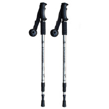 Adjustable Telescopic Trekking Poles Lightweight Aluminum with Ergonomic EVA Grip for Hiking Camping (White)