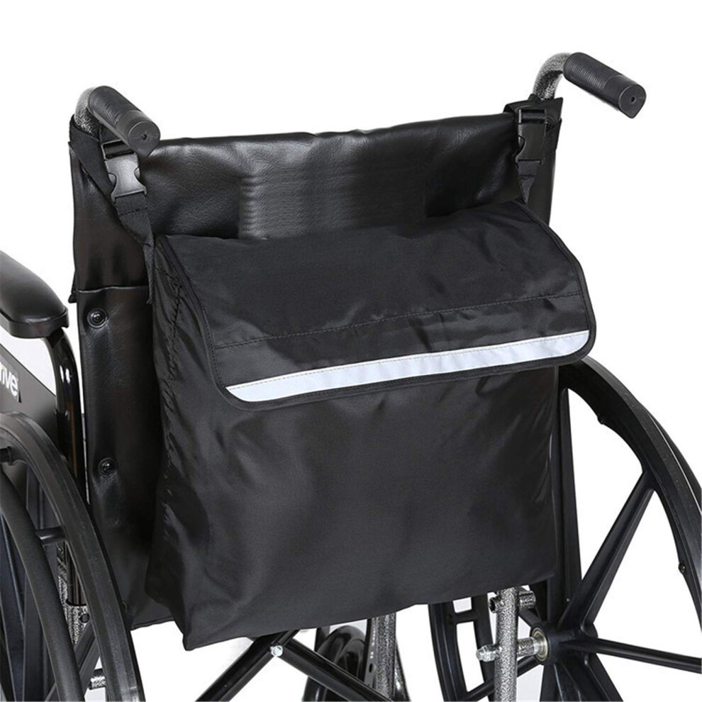 Wheelchair Bag with Expandable Storage and Reflective Safety Stripe, Water Resistant Walker Organizer