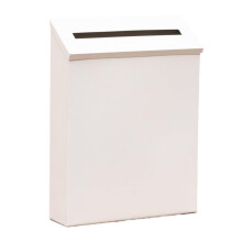 Vintage Wall Mounted Mailbox White Large Capacity Retro Iron Weather Resistant for Home and Office