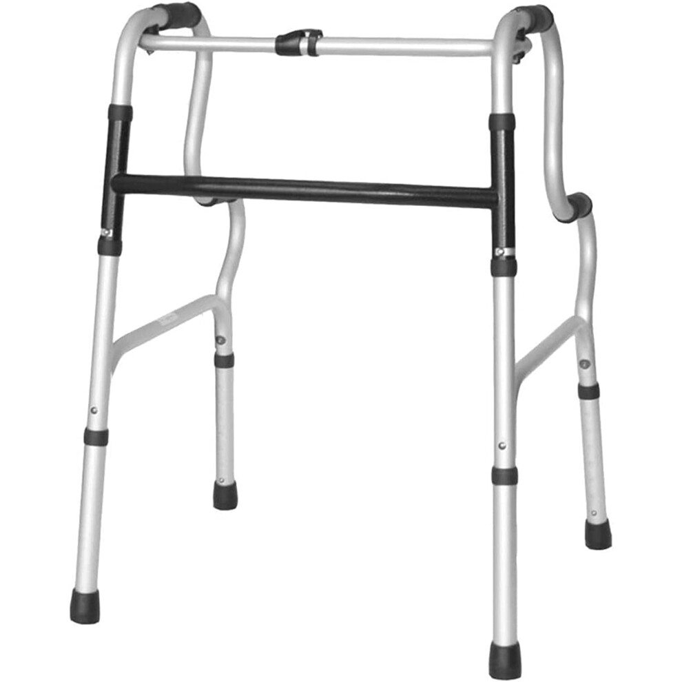Foldable Rollator Walker for Elderly, Adjustable Aluminum Alloy Walking Aid with NonSlip Grip and Four Point Stable Base