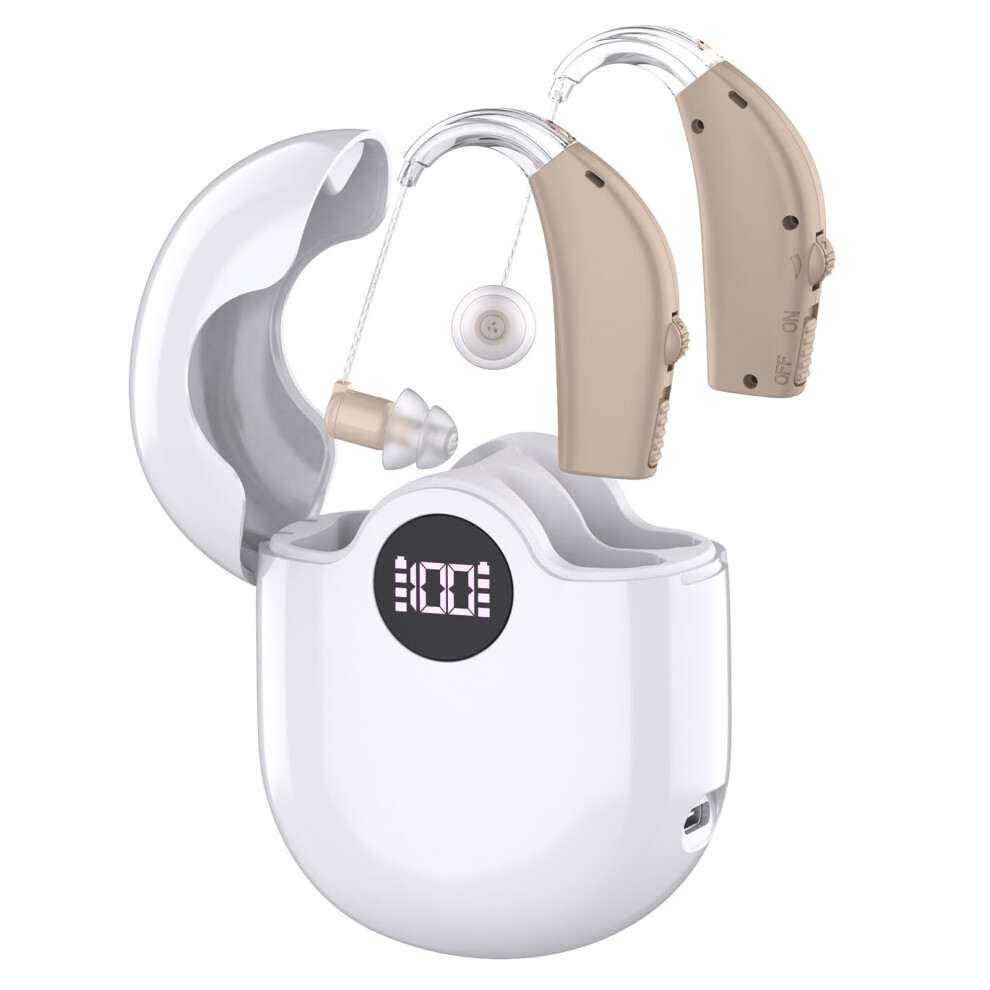 Rechargeable Hearing Aids for Seniors with Noise Reduction and Easy OneButton Control