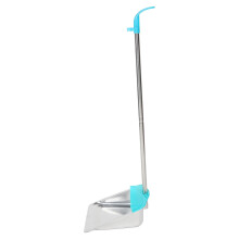 Stainless Steel Long Handle Dustpan for Home Cleaning, Heavy Duty No Stoop Design Easy Grip