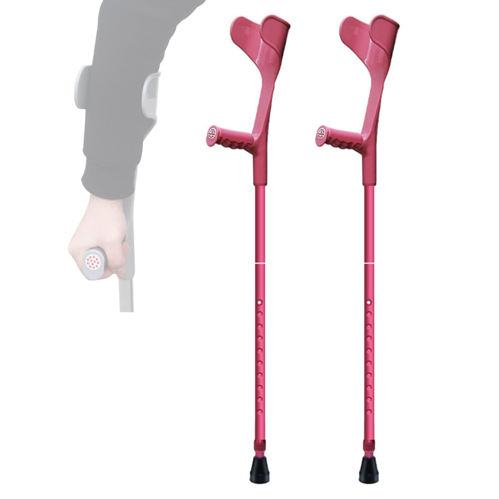 Adjustable Forearm Crutches for Adults with Ergonomic UShaped Rest, Lightweight Foldable Design, AntiSlip Base