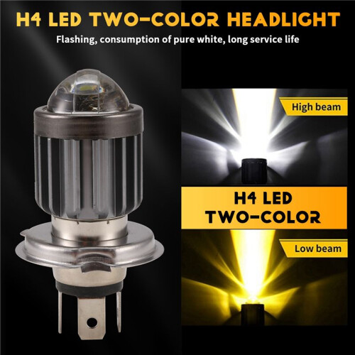 H4 LED Spotlight Small Light Bulb LED Motorcycle Modified Headlight Integrated Two-Color Headlight Accessories 2