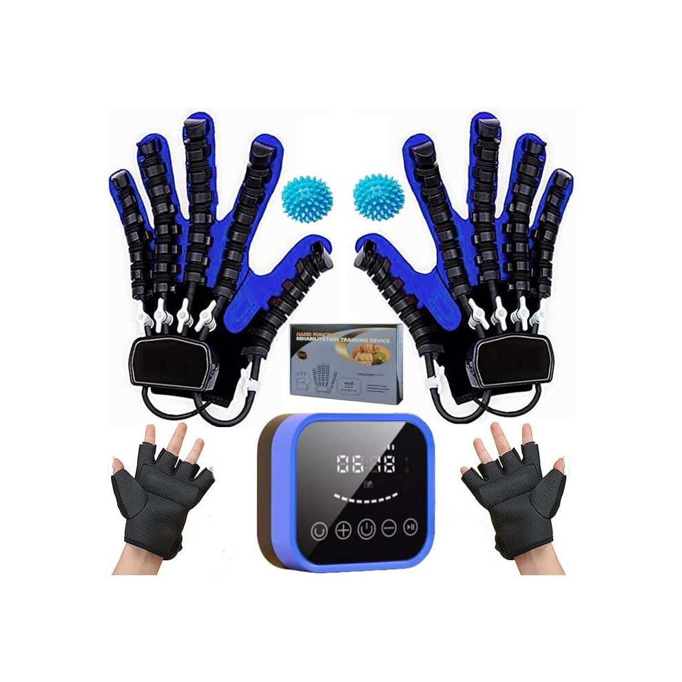 (Left and Right) Rehabilitation Robotic Glove for Stroke Recovery, Hand Therapy Robot Glove with Independent Finger Control and Adjustable Intensity