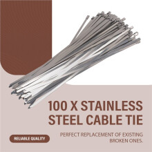 100Pcs Chain Link Fence Ties,Multi-Purpose Self-Locking Stainless Steel Zip Ties for Outdoor Garden Farm Pet Cages Fence