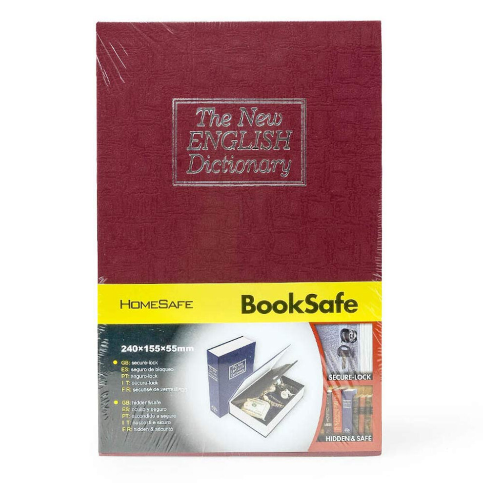 Book Safe Hidden Safe Dictionary Diversion Box With Combination Lock, Red Secret Safe For Cash And Valuables 9351714452595