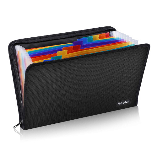 Fireproof File Organizer with Combination Lock, 24 Pocket Expanding File Folder for Office and Home Use