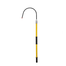 Voltage Insulated Rescue Hook 118in with Detachable TwoSection Pole and Waterproof Storage Bag, Yellow