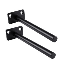 4PCS Heavy Duty Floating Shelf Brackets Hidden Support Design Adjustable Metal Wall Mount Black