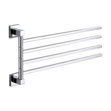 Stainless Steel Swivel Towel Rack 2/4 Bars Wall Mounted Space Saving Rotatable Holder for Bathroom