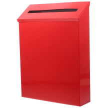 Wall Mounted Mailbox Large Capacity Lockable Outdoor Metal Post Box Vintage Red for Home