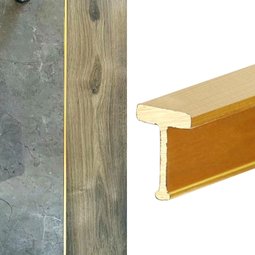 Brass Floor Transition Strip Wood To Tile, Solid Brass Threshold Trim, Smooth Edge, HeavyâDuty RustâResistant Finish 9351714452892