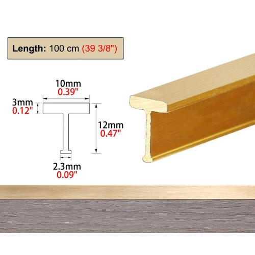 Brass Floor Transition Strip Wood to Tile, Solid Brass Threshold Trim, Smooth Edge, Heavy‑Duty Rust‑Resistant Finish 2