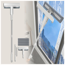 4 in 1 Window Cleaning Kit with Spray Bottle, NoDrip Sewage Collector and Extendable Squeegee