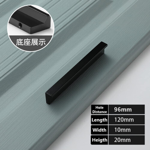 Black Aluminum Cabinet Handles 96mm Rust‑Resistant Durable Drawer Pulls for Modern Kitchen and Wardrobe 1