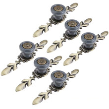 6 Pcs Gray Ceramic Cabinet Knobs Set Vintage Drawer Pulls with Bronze Finish for Dresser and Kitchen