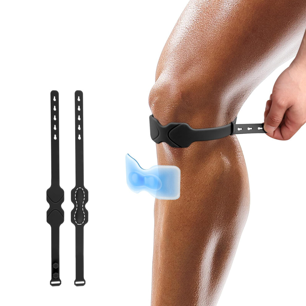 Patella Knee Strap with Silicone Pad, Adjustable Patellar Tendon Support Brace for Running and Sports â 2 Pack