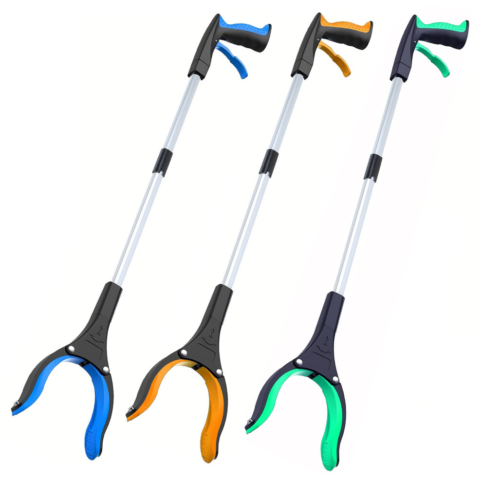 Reacher Grabber Tool 32 Inch Foldable Reaching Tool with 360 Rotating Jaw and Magnetic Pickup Grip