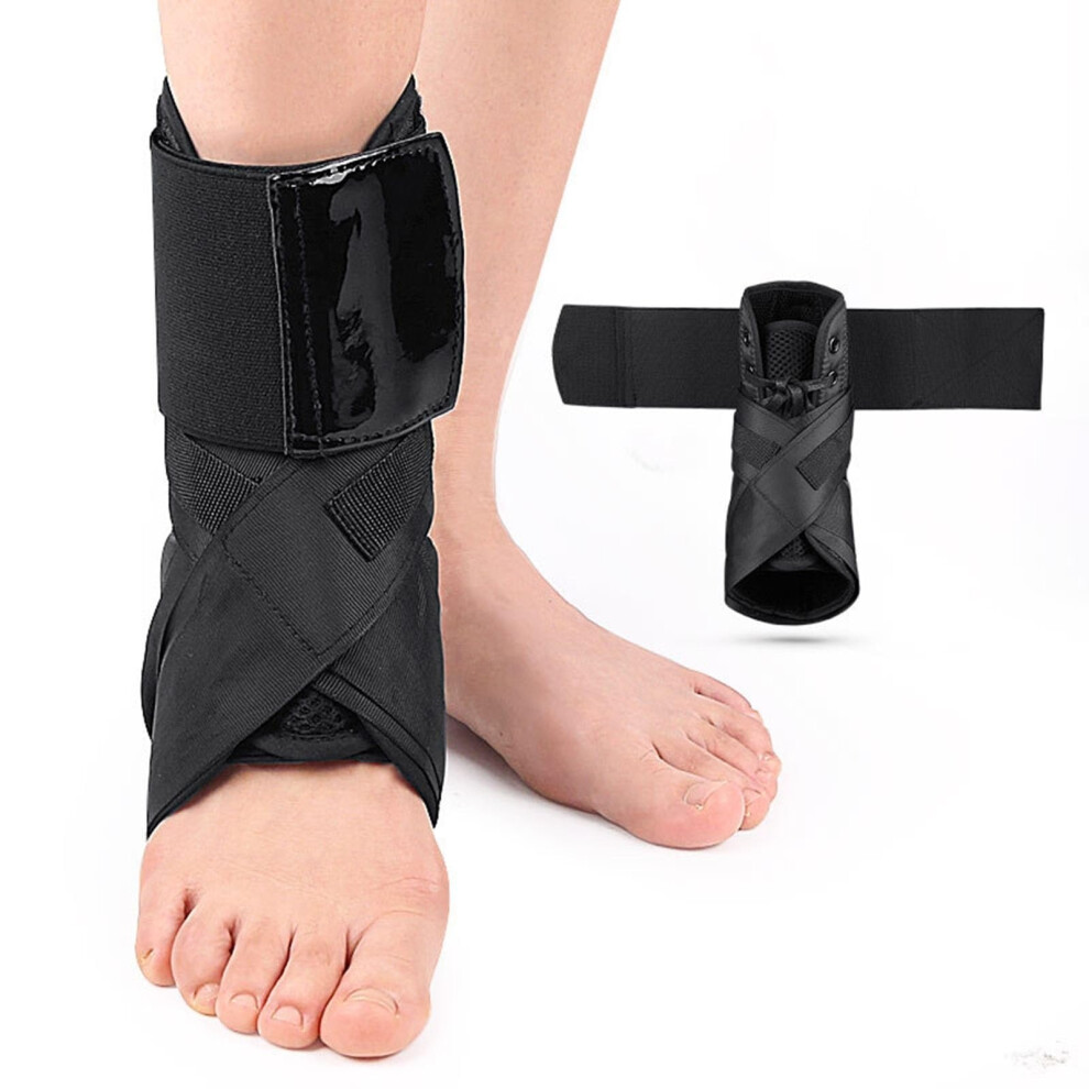 Adjustable Ankle Brace with Side Stabilizers for Sprained Ankle, Plantar Fasciitis Relief, Achilles Support (Large 7.59.5)
