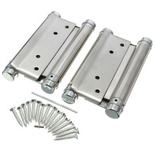 4 Inch Stainless Steel Double Action Spring Hinges for Swing Doors, Auto Closing, Adjustable Tension