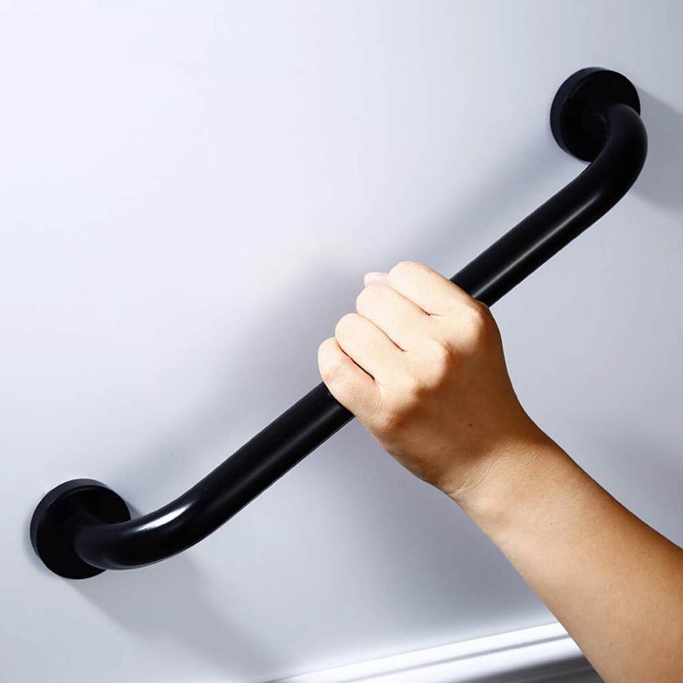 Black Bathroom Grab Bar For Elderly And Disabled, Antislip Textured Grip, Durable Stainless Core