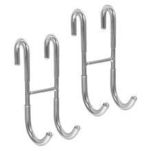 Over the Door Hook Set of 2, Durable Stainless Steel Towel Hooks for Bathroom and Kitchen Doors