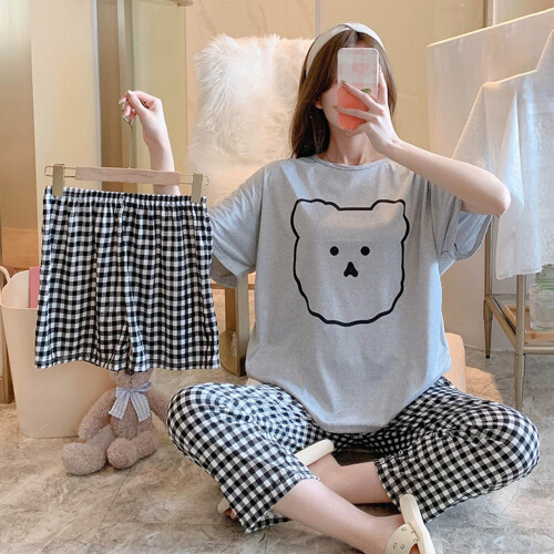 3 Piece Pajama Set - Bear Print Gray, Free Size 2