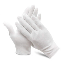 6 Pairs XL White Cotton Inspection Gloves for Coins and Jewelry, Soft Breathable, Fingerprint