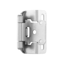 Silver Self Closing Cabinet Hinges 1/2 Inch Overlay Quiet Soft Close Durable Steel Set with Screws