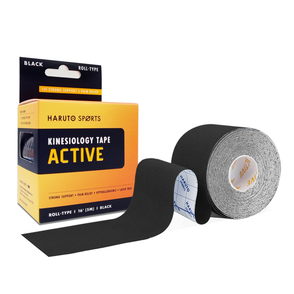 Black Latex Kinesiology Tape Roll For Pain Relief And Muscle Support, Hypoallergenic Sports Recovery Tape