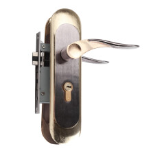 Aluminum Alloy Door Handle with Lock, Keyed Entry Lever Set for Exterior Interior Doors, Anti‑Theft Security Design