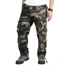 (Army Green, 38) Men Camouflage Military Cargo Trousers Army Combat Heavy Duty Work Pants